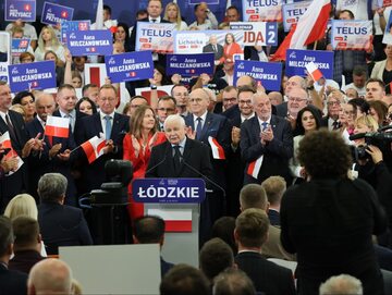 Jarosław Kaczyński i politycy PiS na spotkaniu z wyborcami
