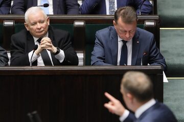 Jarosław Kaczyński, Mariusz Błaszczak i Donald Tusk