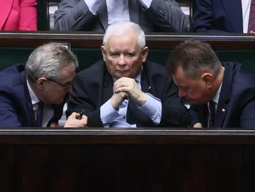 Jarosław Kaczyński, Mariusz Błaszczak i Piotr Gliński