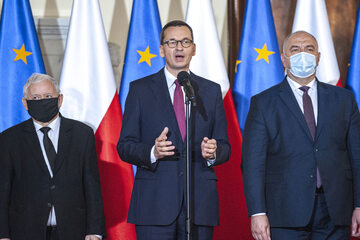 Jarosław Kaczyński, Mateusz Morawiecki i Jacek Sasin