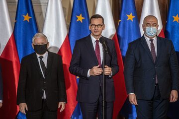 Jarosław Kaczyński, Mateusz Morawiecki, Jacek Sasin
