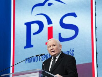 Jarosław Kaczyński na konferencji prasowej