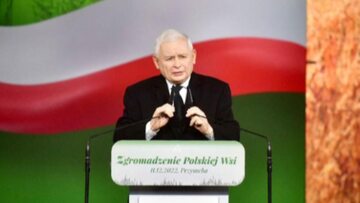 Jarosław Kaczyński na konwencji PiS w Przysusze