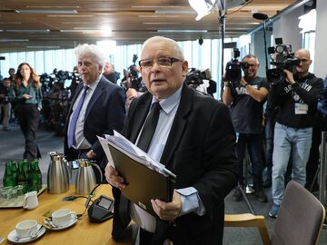 Jarosław Kaczyński na posiedzeniu komisji śledczej ds. Pegasusa
