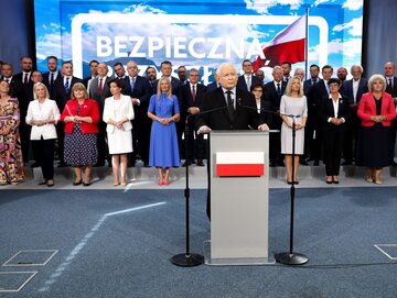 Jarosław Kaczyński podczas ogłaszania „jedynek” na listach PiS