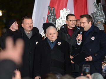 Jarosław Kaczyński podczas „Protestu wolnych Polaków”