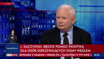 Jarosław Kaczyński, prezes Prawa i Sprawiedliwości. Zrzut ekranu z programu „Gość Wiadomości”.