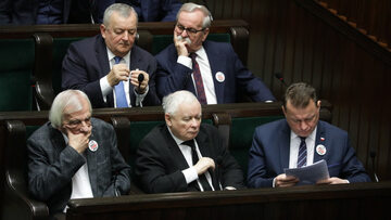 Jarosław Kaczyński, Ryszard Terlecki, Andrzej Adamczyk, Leonard Krasulski, Mariusz Błaszczak /