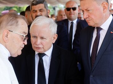 Jarosław Kaczyński, Tadeusz Rydzyk i Mariusz Błaszczak na Jasnej Górze w Częstochowie
