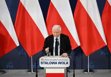 Jarosław Kaczyński w czasie wizyty w Stalowej Woli