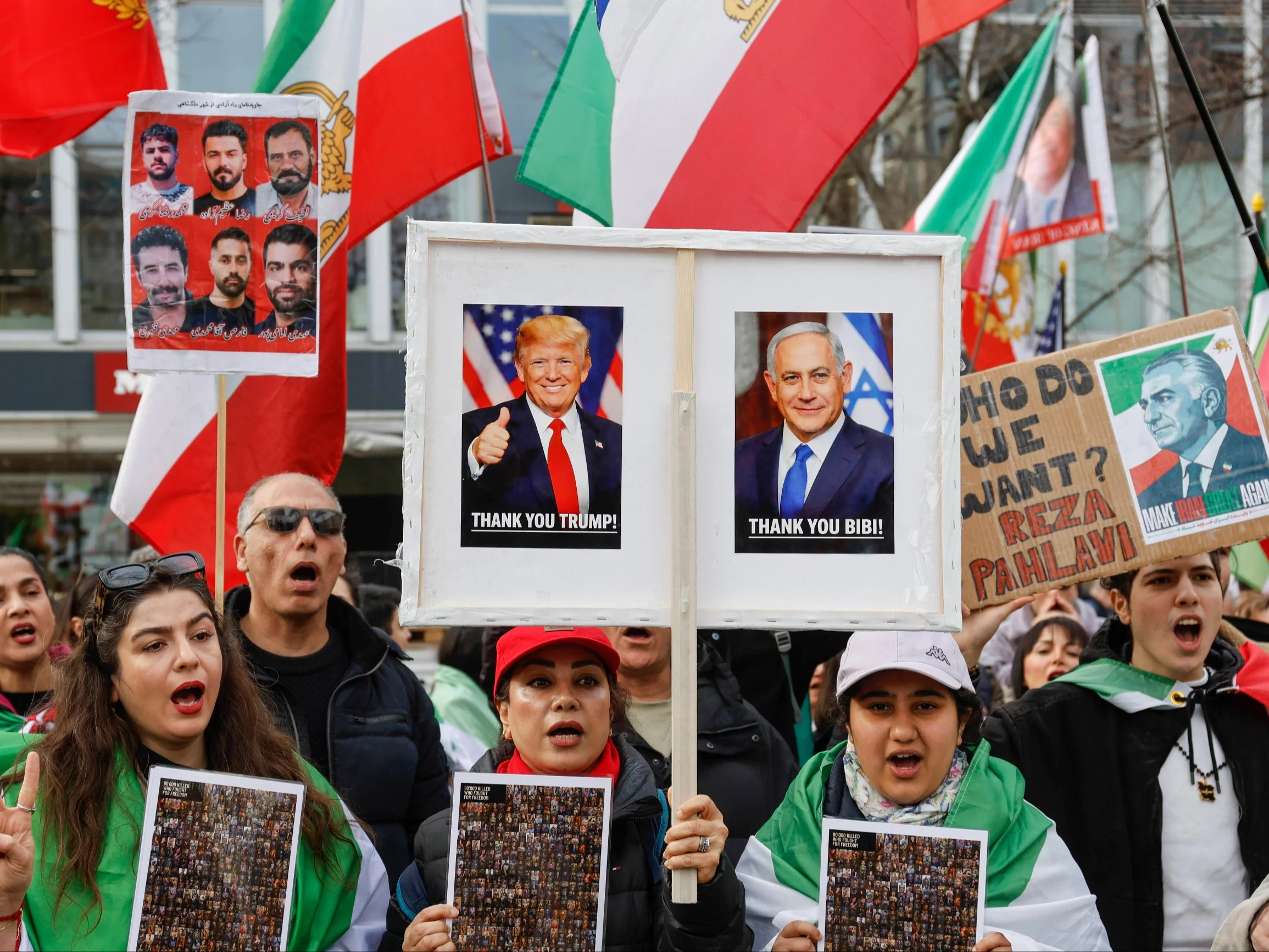 Demonstracja poparcia dla Trumpa i Netanjahu w Berlinie