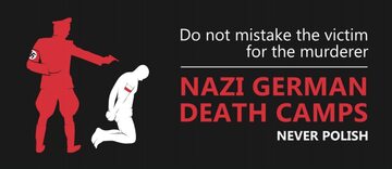 Jedna z grafik używanych w akcji #GermanDeathCamps