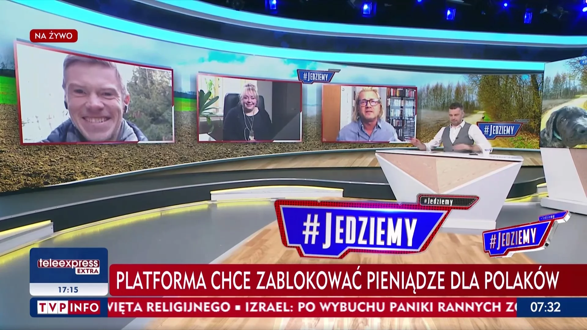 Kadr z programu „#Jedziemy” w TVP Info