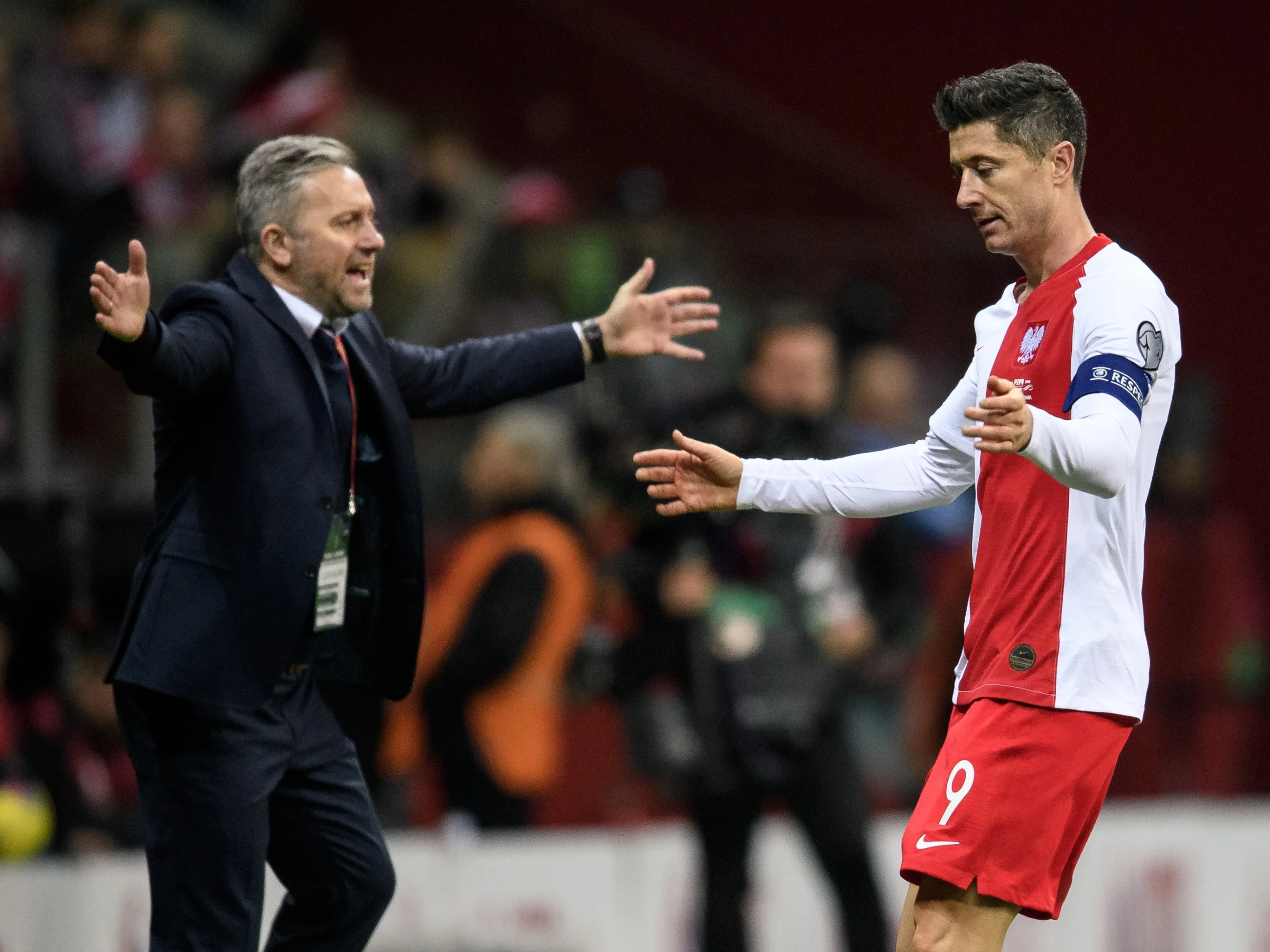 Jerzy Brzęczek i Robert Lewandowski