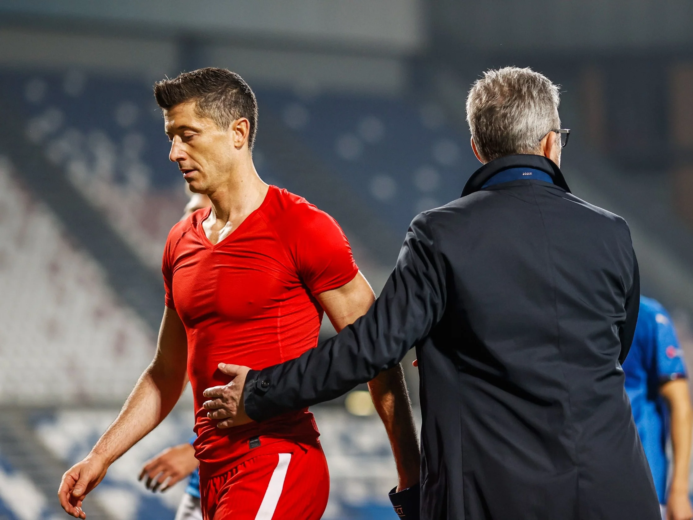 Robert Lewandowski i Jerzy Brzęczek