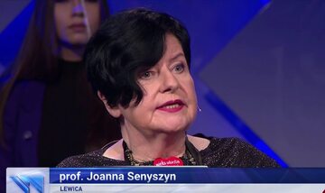 Joanna Senyszyn, kadr z „Wiadomości” TVP