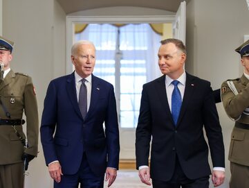 Joe Biden i Andrzej Duda w Pałacu Prezydenckim