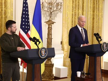 Joe Biden i Wołodymyr Zełenski w USA