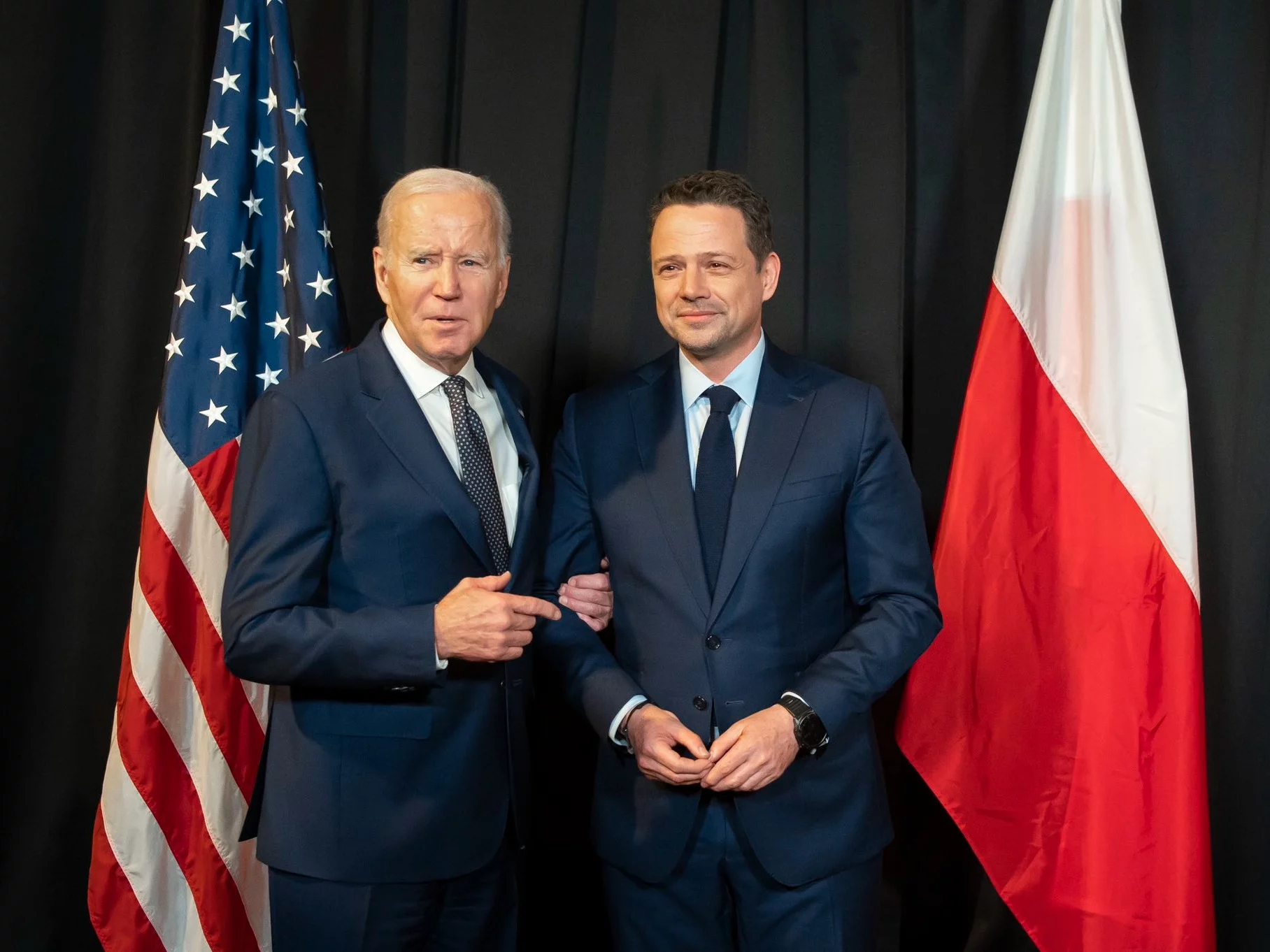 Joe Biden i Rafał Trzaskowski