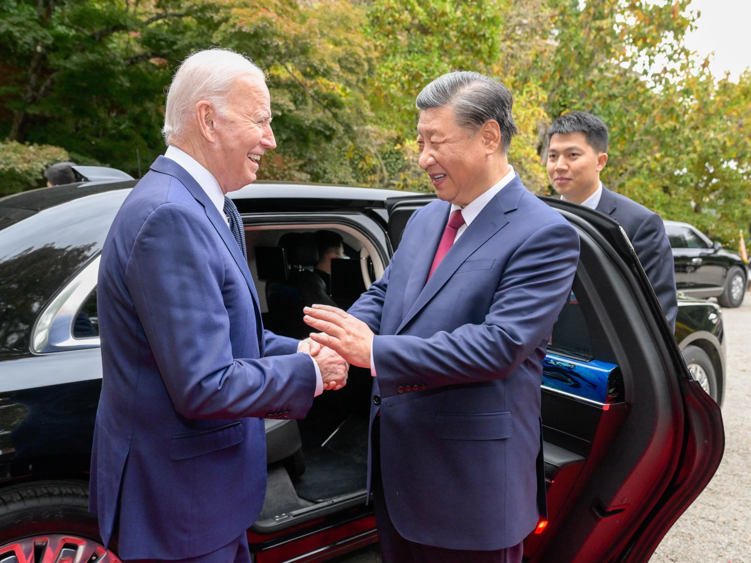 Joe Biden i Xî Jinping podczas spotkania