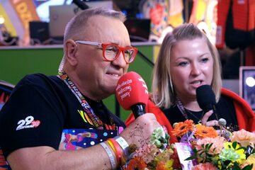 Jurek Owsiak i Nicole Sochacki-Wójcicka podczas 29. finału WOŚP, fot. Tedi
