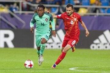 Kadr z meczu Macedonia - Portugalia