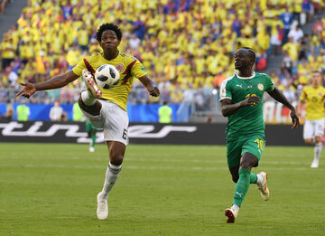 Kadr z meczu Senegal - Kolumbia