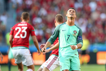 Kadr z meczu Węgry - Portugalia