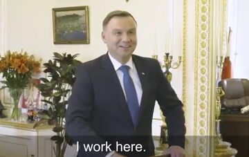 Kadr z nagrania na profilu "W Pałacu Prezydenckim"