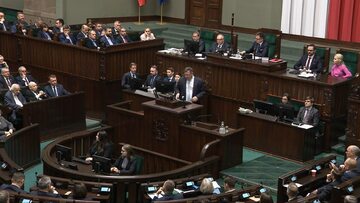 Kadr z posiedzenia Sejmu (25 stycznia)