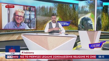 Kadr z programu „#Jedziemy” w TVP Info