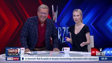 Kadr z programu „W kontrze” w TVP Info