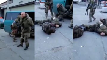 Kadry z nagrania rzekomo przedstawiającego torturowanych rosyjskich żołnierzy