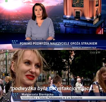 Kadry z "Wiadomości" TVP