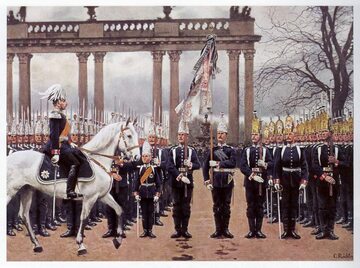 Kaiser Wilhelm II na przeglądzie wojska, obraz Carla Rochlinga