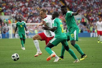 Kamil Grosicki podczas meczu z Senegalem
