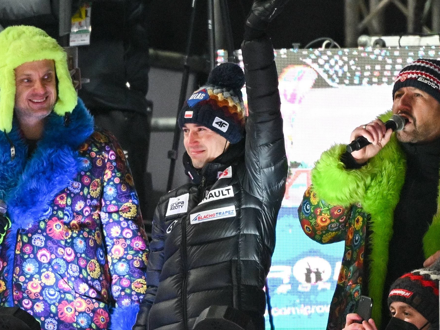 Kamil Stoch podczas konkursu drużynowego w Zakopanem