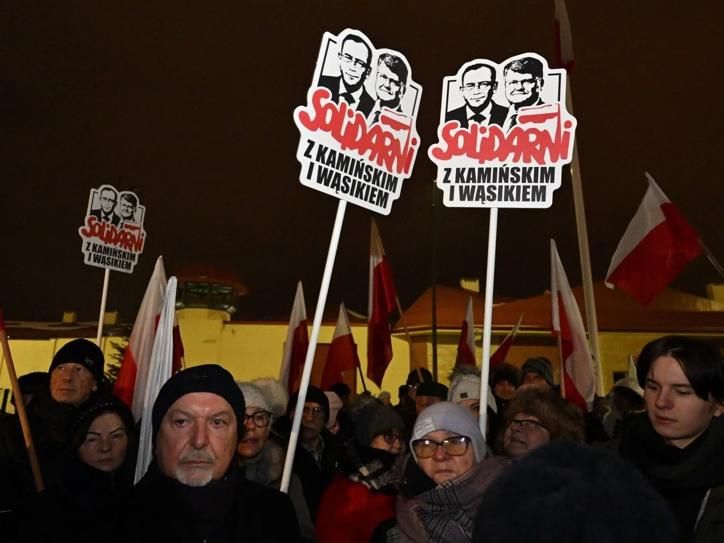 Manifestacji przed Aresztem Śledczym w Radomiu, gdzie przebywa Mariusz Kamiński