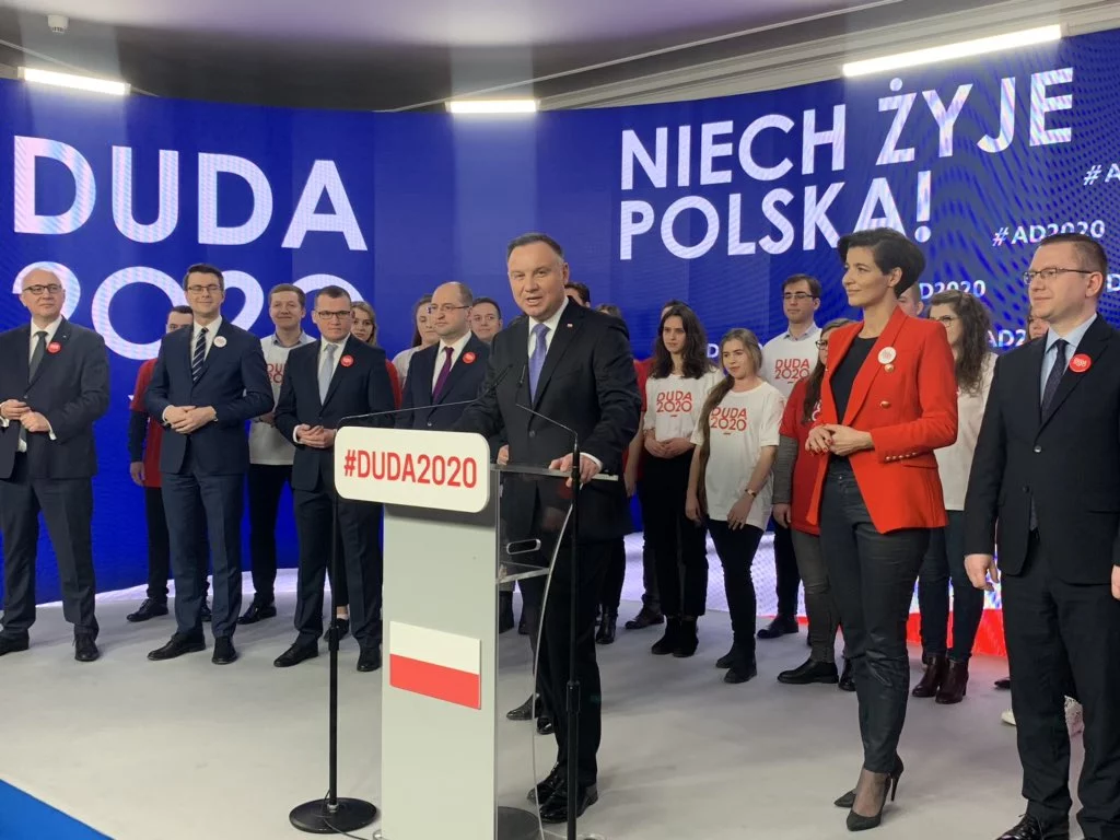 Andrzej Duda wśród członków sztabu