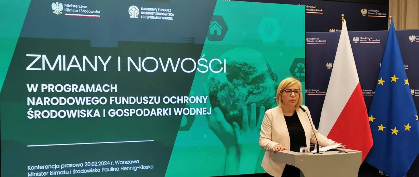 Paulina Hennnig-Kolska ogłaszająca zmiany i nowości w programach Narodowego Funduszu Ochrony Środowiska i Gospodarki Wodnej, zdjęcie ilustracyjne