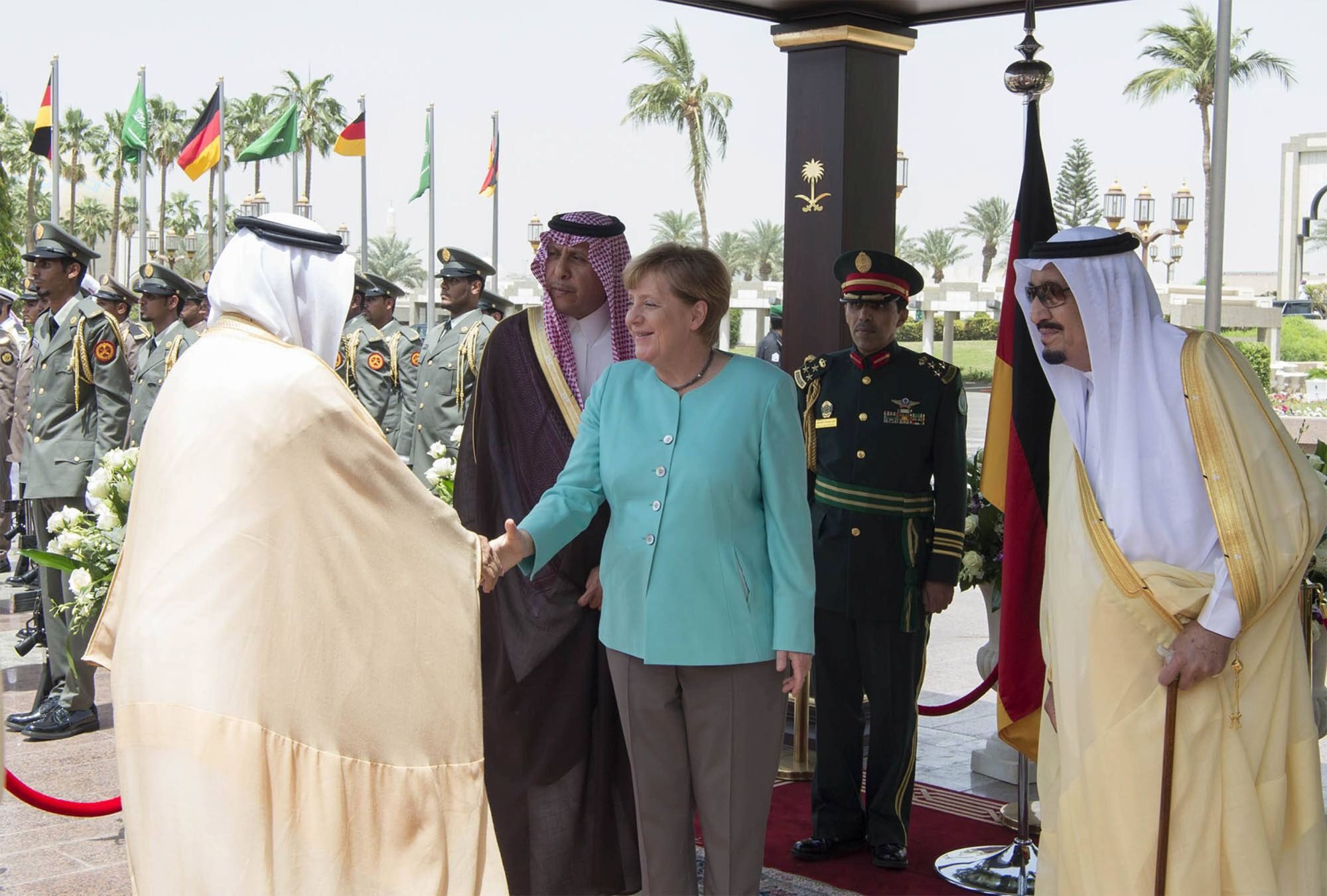 Kanclerz Angela Merkel podczas wizyty w Arabii Saudyjskiej