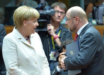 Kanclerz Niemiec Angela Merkel i Martin Schulz