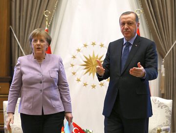 Kanclerz Niemiec Angela Merkel i prezydent Turcji Recep Tayyip Erdogan