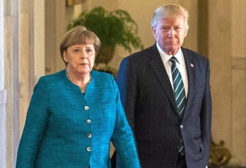 Kanclerz Niemiec Angela Merkel i prezydent USA Donald Trump