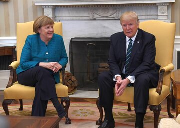 Kanclerz Niemiec Angela Merkel i prezydent USA Donald Trump