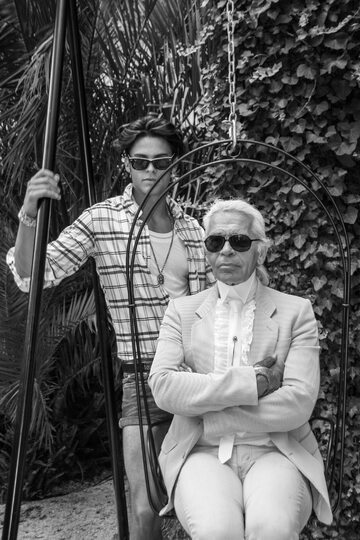 Karl Lagerfeld i Baptiste Giabiconi