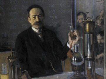 Karol Olszewski w laboratorium – obraz Leona Wyczółkowskiego