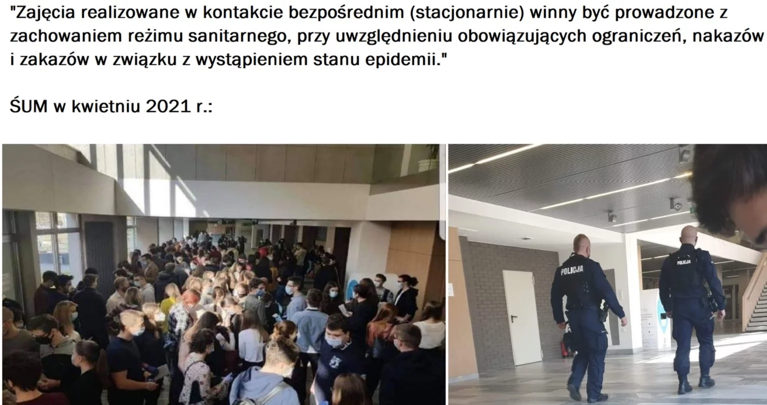Zdjęcie stłoczonych studentów trafiło do sieci
