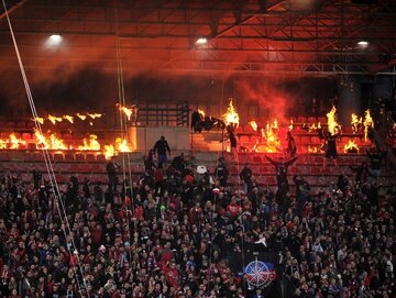 Kibice podczas meczu Wisły Kraków z Cracovią