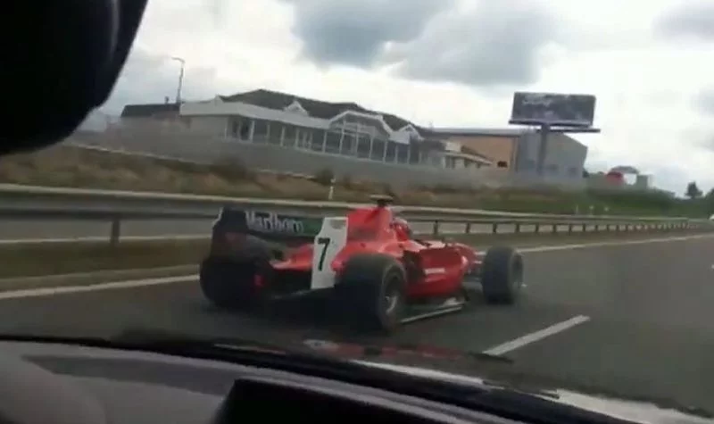 Bolid na słowackiej autostradzie